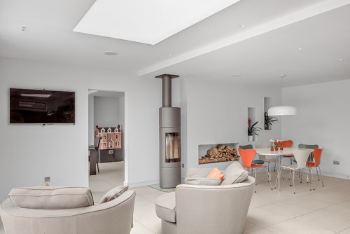 West Billericay Contemporary Extension Open Plan Fireplace family room