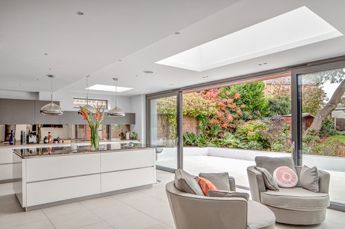 West Billericay Contemporary Extension Open Plan Kitchen diner family room Garden View