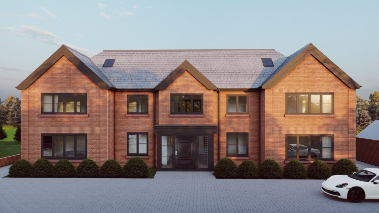 Abridge Epping Contemporary New Build Front View Brick work cladding windows