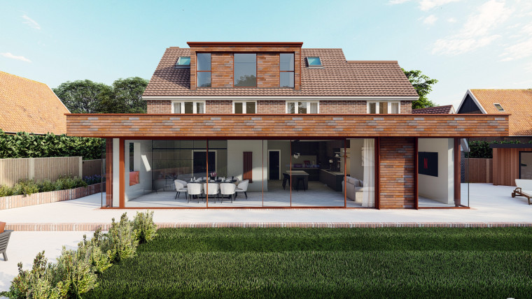 Contemporary Rear Single Storey Extension Loft Conversion Rear Dormer Inplanning Brentwood hutton mount landscape 