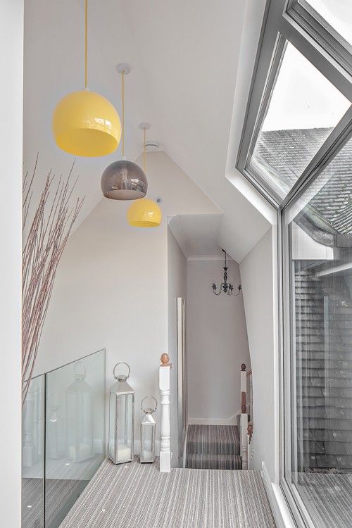 Oakfield Shenfield Contemporary Link Extension hallway glass balastray