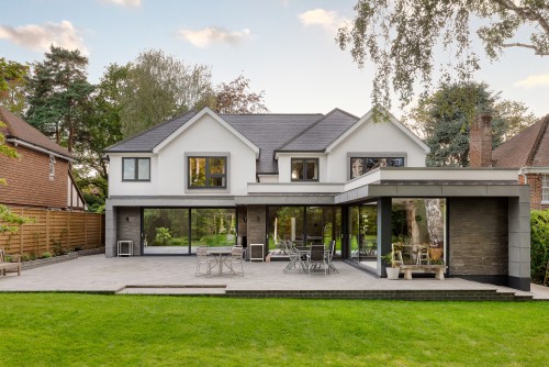 cherrydown essex Zinc render soffit stone slips cladding open pplan living space