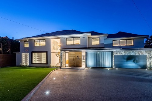 Ayeloffs Walk Emerson Park Residential New Build Full Front Build and Lansdscape Nightime View