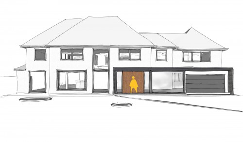 Ayeloffs Walk Emerson Park Residential New Build Full Front Build and Garage Sketch