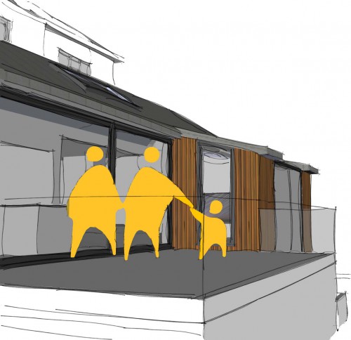 Hall B Upminster Contemporary Extension Bifold Doors Open Plan Kitchen Diner Living Room Garden View