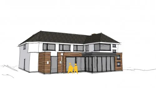 Bowhay Hutton Mount Shenfield Contemporary Extensions and Refurbishment Side View v2