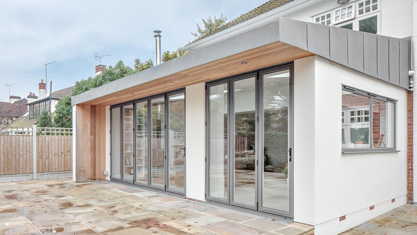 Priest C Shenfield Contemporary Extension asymmetric frame traditional facade