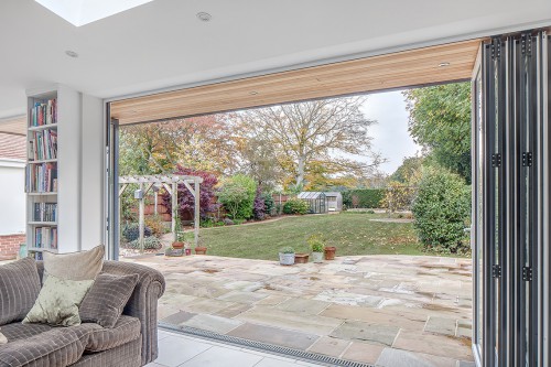 Priest C Shenfield Contemporary Extension bifold doors open plan family area garden lanscape