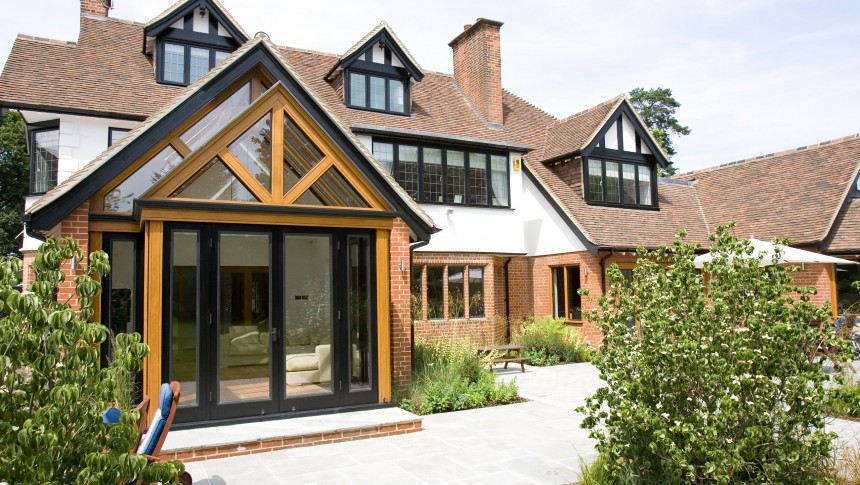 Lochard Hutton Mount Hybrid Architecture front porch rear extensions Oak Glass Stainless Steel Contemporary Detailing Ironmongery