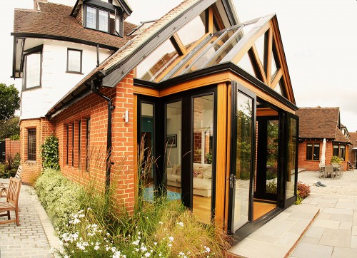 Lochard Hutton Mount Hybrid Architecture rear extensions Oak Glass Stainless Steel Vaulted ceilings Contemporary detailing Ironmongery