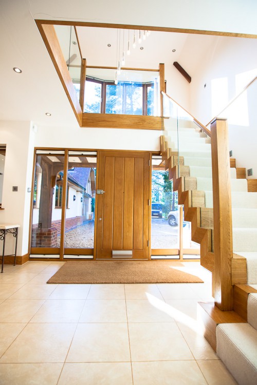 E lodge shenfield essex private residence oak and glass stairs