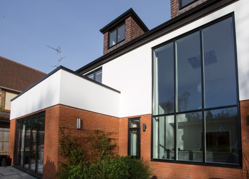 Heronway Shenfield Essex Private New Build double height glazed feature window 