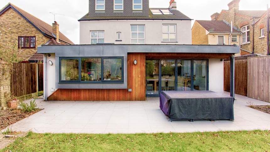 Devonshire Hornchurch Contemporary Extension Western red cedar cladding