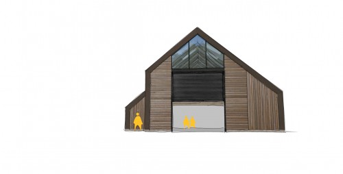 New Build Contemporary Agricultural Barn oak framed barn Great Warley essex front view