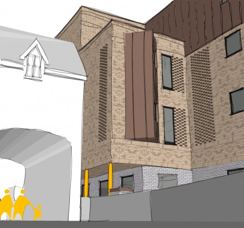 Hunters Yard Brentwood essex alley corner view our process planning permission